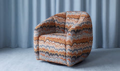 Mindy Clay Blue Wave Swivel Chair - Ornate Home