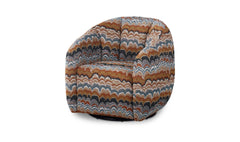 Mindy Clay Blue Wave Swivel Chair - Ornate Home
