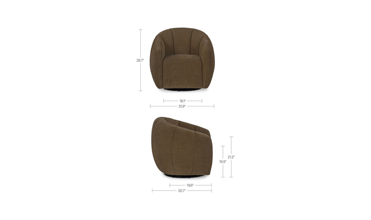 Mindy Cool Brown Swivel Chair - Ornate Home