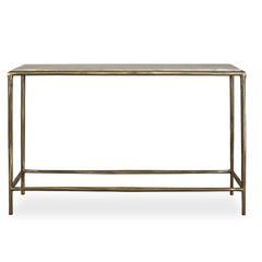Minerva Brass/Gray/White Marble Top Console Table - Ornate Home