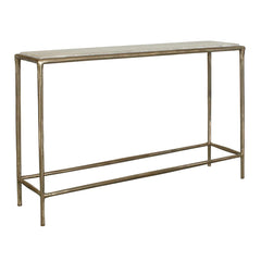 Minerva Brass/Gray/White Marble Top Console Table - Ornate Home