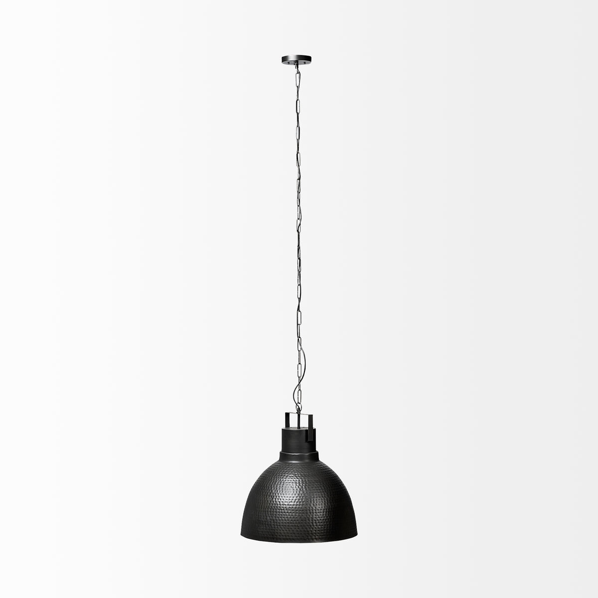 Minerva Gray Metallic Hammered Detail Pendant Light - Ornate Home
