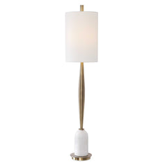 Minette Brass/White Mid-Century Buffet Lamp - Ornate Home