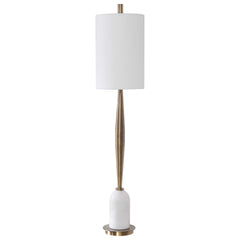 Minette Brass/White Mid-Century Buffet Lamp - Ornate Home