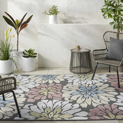 Minga Charcoal Outdoor Area Rug - Clearance - Ornate Home