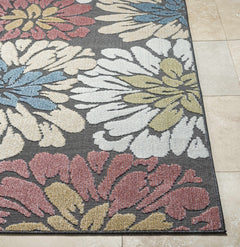 Minga Charcoal Outdoor Area Rug - Clearance - Ornate Home