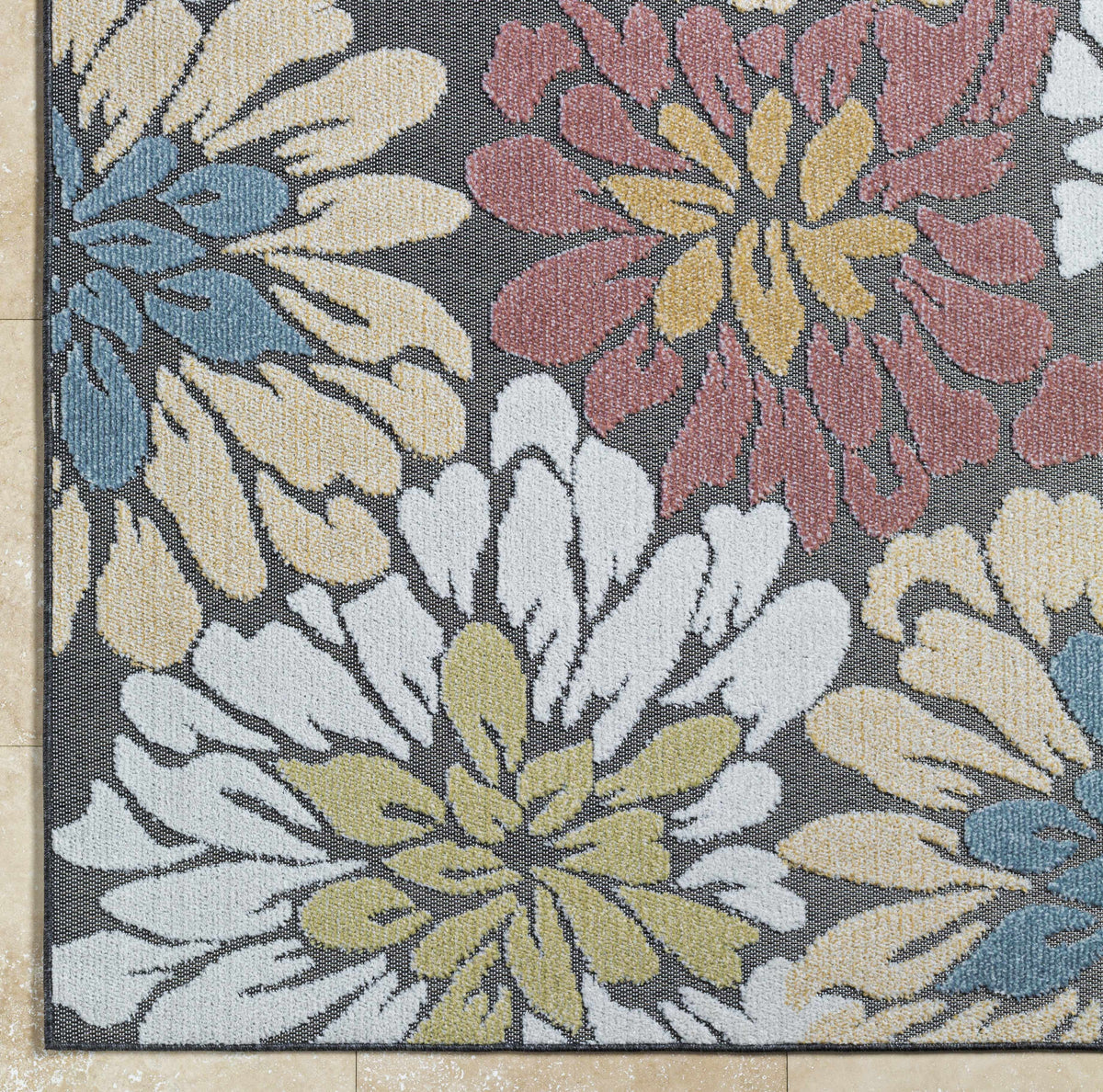 Minga Charcoal Outdoor Area Rug - Clearance - Ornate Home