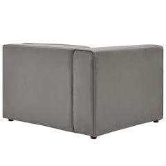 Mingle Gray 3-Piece Vegan Leather Sectional Sofa - Ornate Home