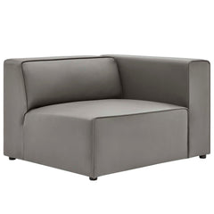 Mingle Gray 3-Piece Vegan Leather Sectional Sofa - Ornate Home