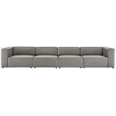 Mingle Gray 4-Piece Vegan Leather Sectional Sofa - Ornate Home