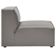 Mingle Gray Vegan Leather Armless Chair - Ornate Home
