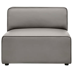 Mingle Gray Vegan Leather Armless Chair - Ornate Home