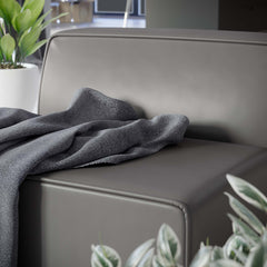 Mingle Gray Vegan Leather Armless Chair - Ornate Home