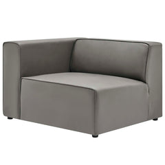 Mingle Gray Vegan Leather Left-Arm Chair - Ornate Home