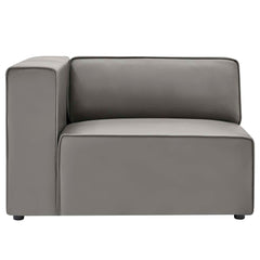 Mingle Gray Vegan Leather Left-Arm Chair - Ornate Home