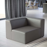 Mingle Gray Vegan Leather Right-Arm Chair - Ornate Home
