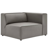Mingle Gray Vegan Leather Right-Arm Chair - Ornate Home