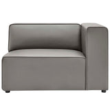 Mingle Gray Vegan Leather Right-Arm Chair - Ornate Home