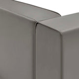 Mingle Gray Vegan Leather Right-Arm Chair - Ornate Home