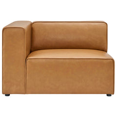 Mingle Tan 5-Piece Vegan Leather Sectional Sofa - Ornate Home