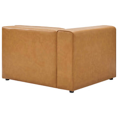 Mingle Tan 5-Piece Vegan Leather Sectional Sofa - Ornate Home