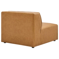 Mingle Tan 5-Piece Vegan Leather Sectional Sofa - Ornate Home
