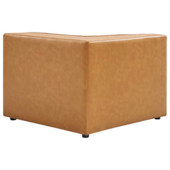 Mingle Tan 5-Piece Vegan Leather Sectional Sofa - Ornate Home