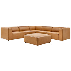 Mingle Tan 6-Piece Vegan Leather Furniture Set - Ornate Home