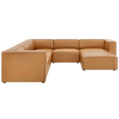 Mingle Tan 6-Piece Vegan Leather Furniture Set - Ornate Home