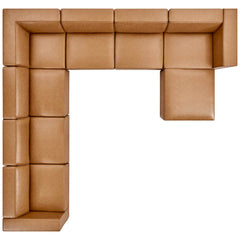 Mingle Tan 8-Piece Vegan Leather Sectional Sofa Set - Ornate Home
