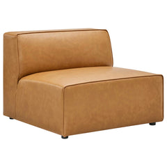 Mingle Tan 8-Piece Vegan Leather Sectional Sofa Set - Ornate Home