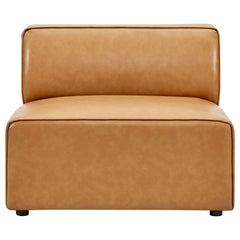 Mingle Tan 8-Piece Vegan Leather Sectional Sofa Set - Ornate Home