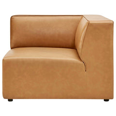 Mingle Tan Vegan Leather Corner Chair - Ornate Home