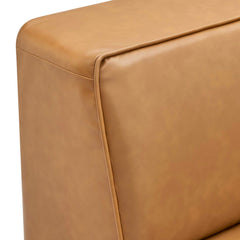 Mingle Tan Vegan Leather Corner Chair - Ornate Home