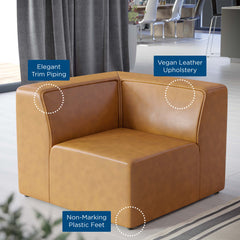 Mingle Tan Vegan Leather Corner Chair - Ornate Home