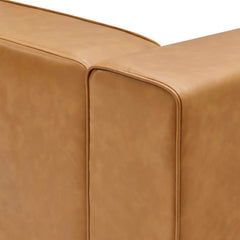 Mingle Tan Vegan Leather Left-Arm Chair - Ornate Home