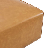 Mingle Tan Vegan Leather Ottoman - Ornate Home