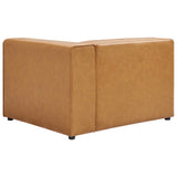 Mingle Tan Vegan Leather Right-Arm Chair - Ornate Home