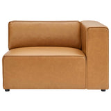 Mingle Tan Vegan Leather Right-Arm Chair - Ornate Home