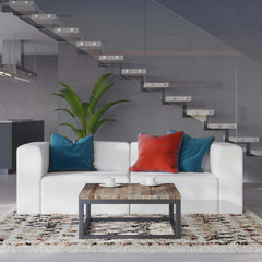 Mingle White 2-Piece Vegan Leather Sectional Sofa Loveseat - Ornate Home