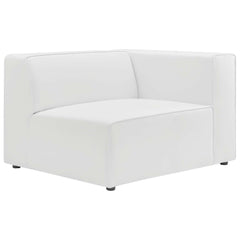 Mingle White 2-Piece Vegan Leather Sectional Sofa Loveseat - Ornate Home