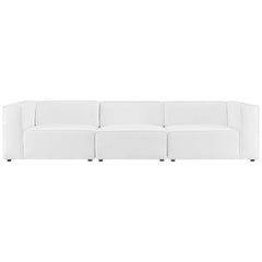 Mingle White 3-Piece Vegan Leather Sectional Sofa - Ornate Home