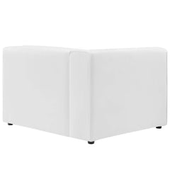 Mingle White 4-Piece Vegan Leather Sectional Sofa - Ornate Home