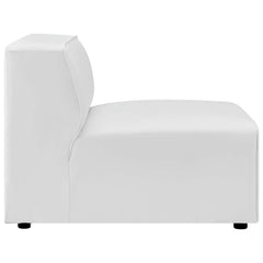 Mingle White 5-Piece Vegan Leather Sectional Sofa - Ornate Home