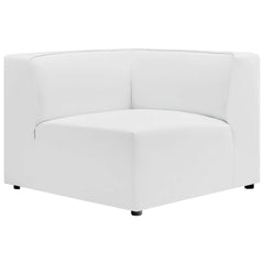 Mingle White 5-Piece Vegan Leather Sectional Sofa - Ornate Home
