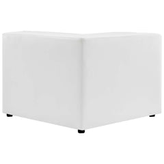 Mingle White 5-Piece Vegan Leather Sectional Sofa - Ornate Home