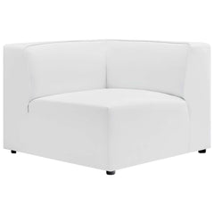 Mingle White 7-Piece Vegan Leather Sectional Sofa - 140.5x140.5" - Ornate Home