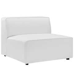 Mingle White 7-Piece Vegan Leather Sectional Sofa - 148x148" - Ornate Home