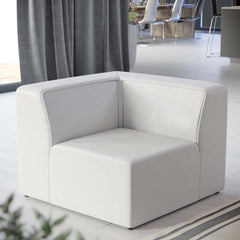 Mingle White Vegan Leather Corner Chair - Ornate Home