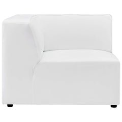 Mingle White Vegan Leather Corner Chair - Ornate Home